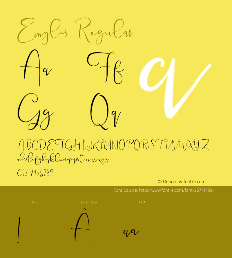 Emylis Version 001.000 Font Sample