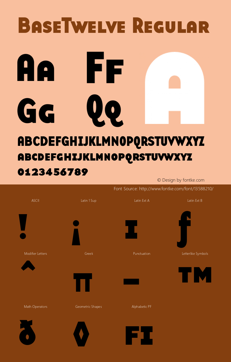 BaseTwelve Regular 001.000 Font Sample