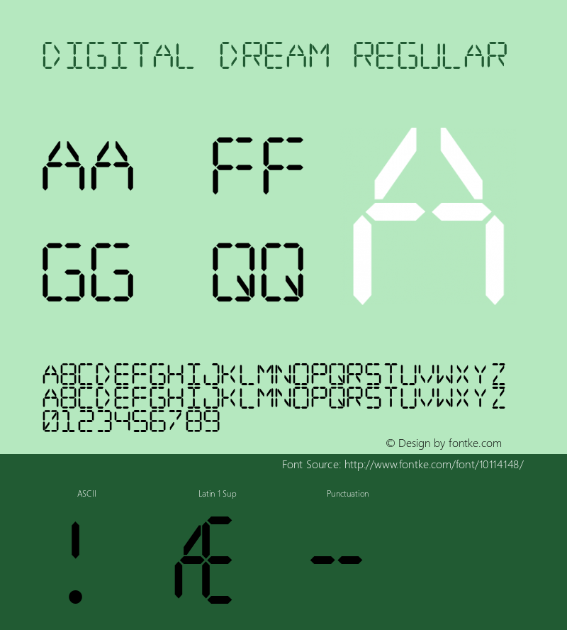 Digital dream Regular 2 Font Sample