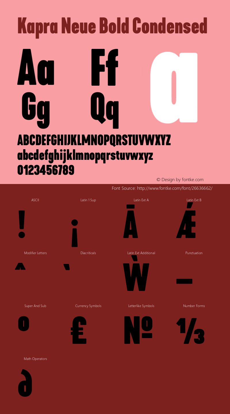 Kapra Neue Bold Condensed Version 1.000;PS 001.000;hotconv 1.0.88;makeotf.lib2.5.64775 Font Sample