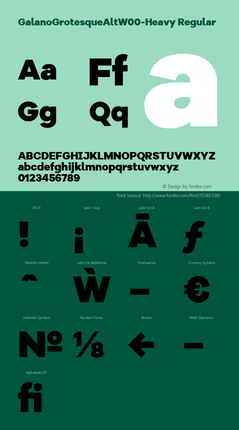 GalanoGrotesqueAltW00-Heavy Regular Version 1.00 Font Sample