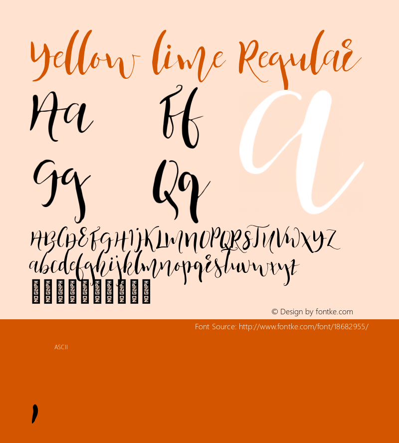 Yellow lime Regular Version 1.000 Font Sample