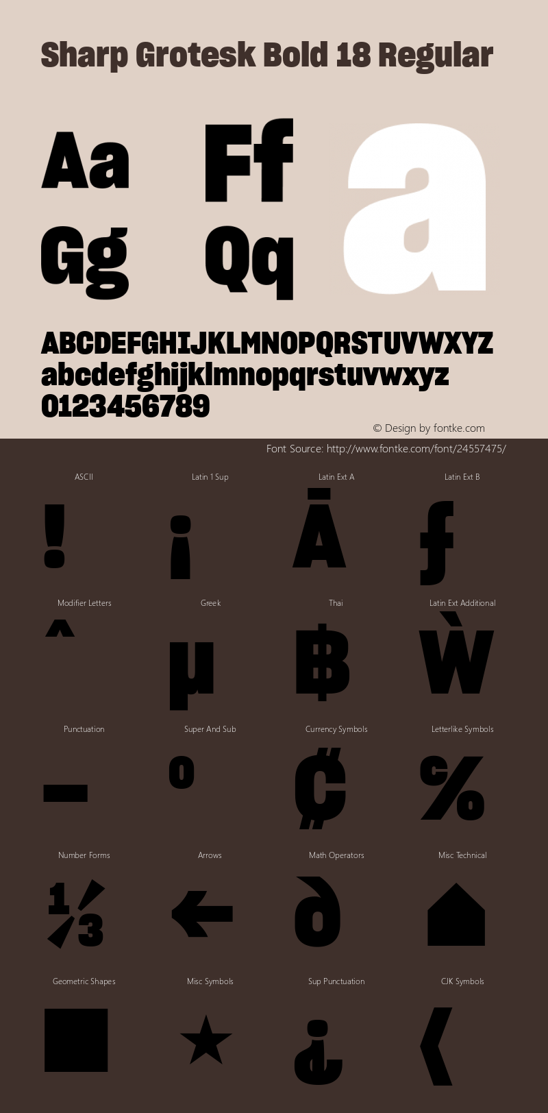 Sharp Grotesk Bold 18 Regular Version 1.001;PS 1.000;hotconv 16.6.51;makeotf.lib2.5.65220 Font Sample