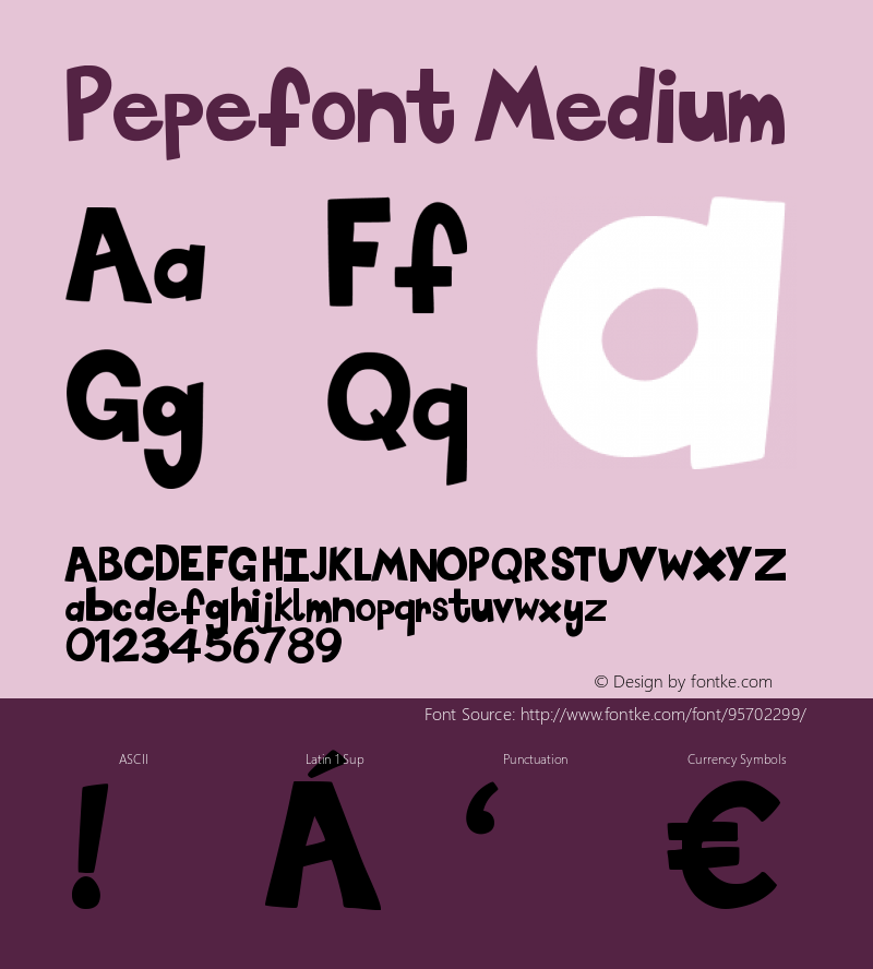 Pepefont Version 001.000 Font Sample