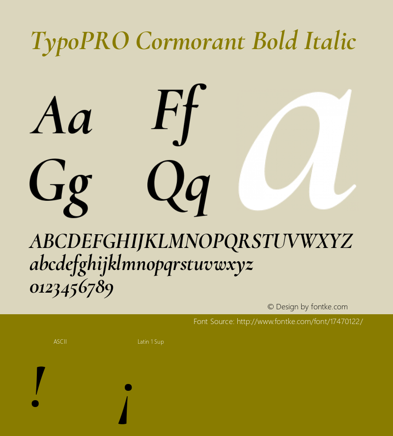 TypoPRO Cormorant Bold Italic Version 2.001 Font Sample