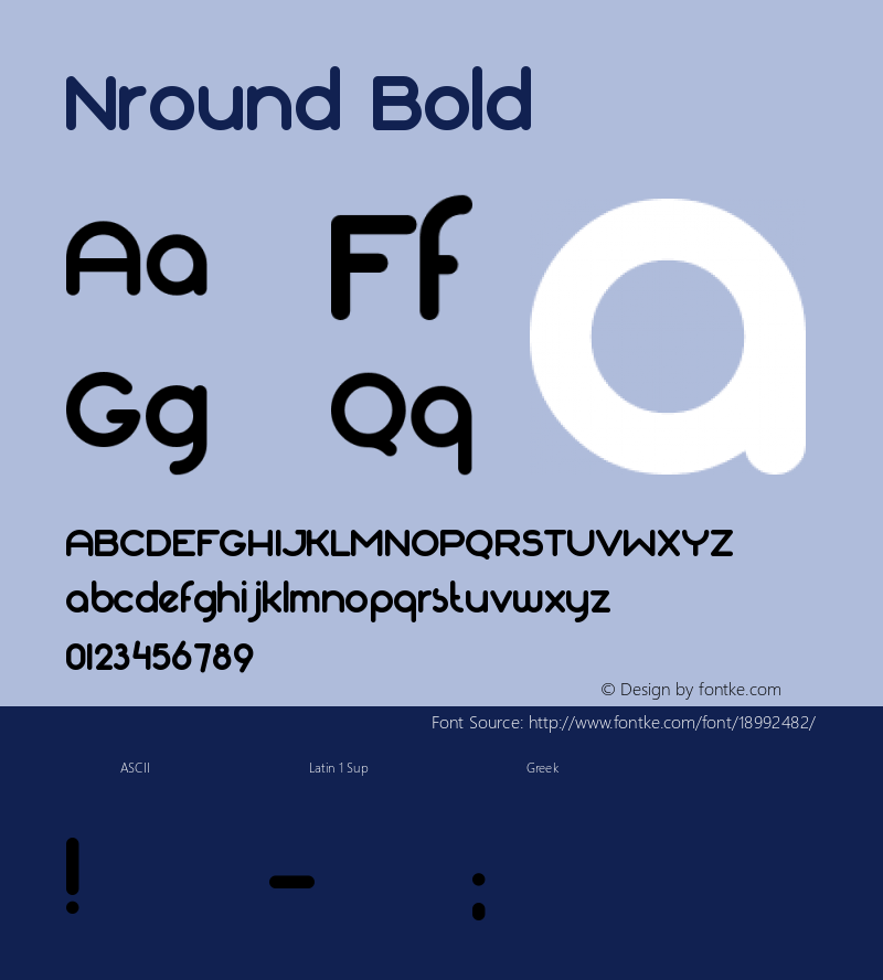 Nround Bold Version 1.00 March 24, 2017, initial release Font Sample