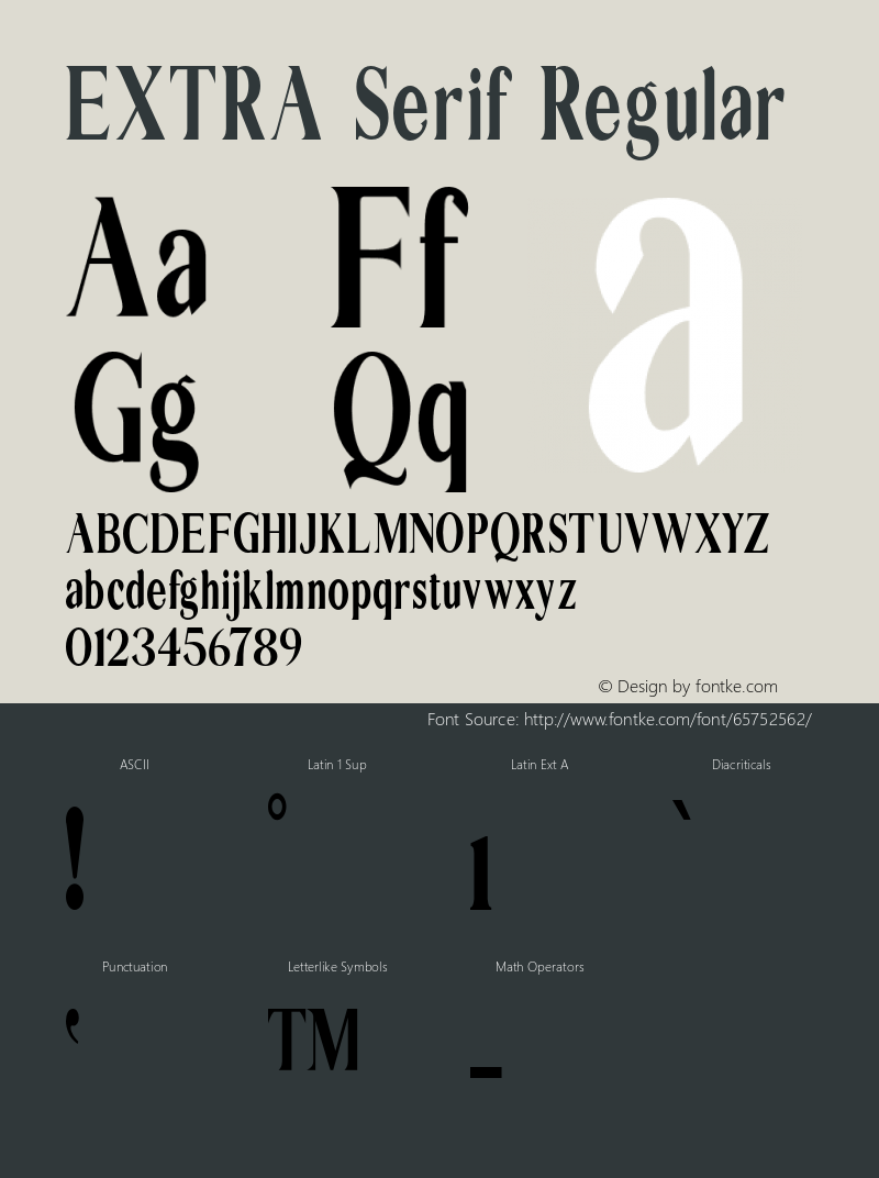 EXTRASerif-Regular Version 1.000 Font Sample