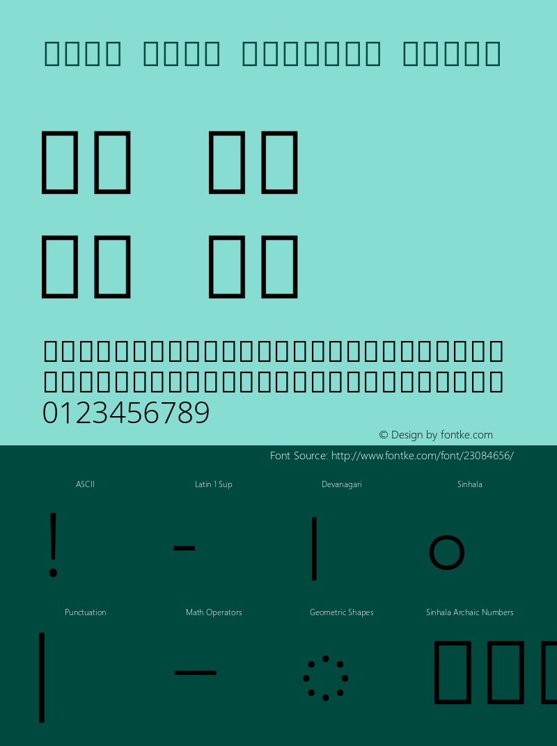 Noto Sans Sinhala Light Version 1.901 Font Sample