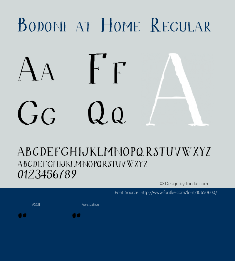 Bodoni at Home Regular OTF 1.000;PS 001.001;Core 1.0.38 Font Sample