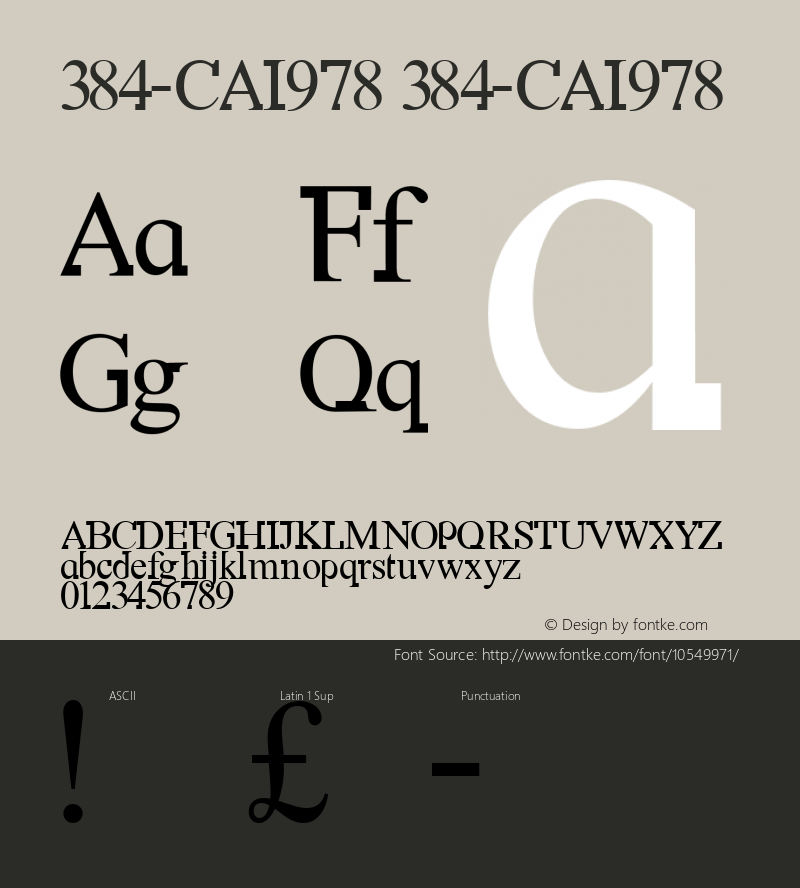 384-CAI978 384-CAI978 Version 3.0 Font Sample