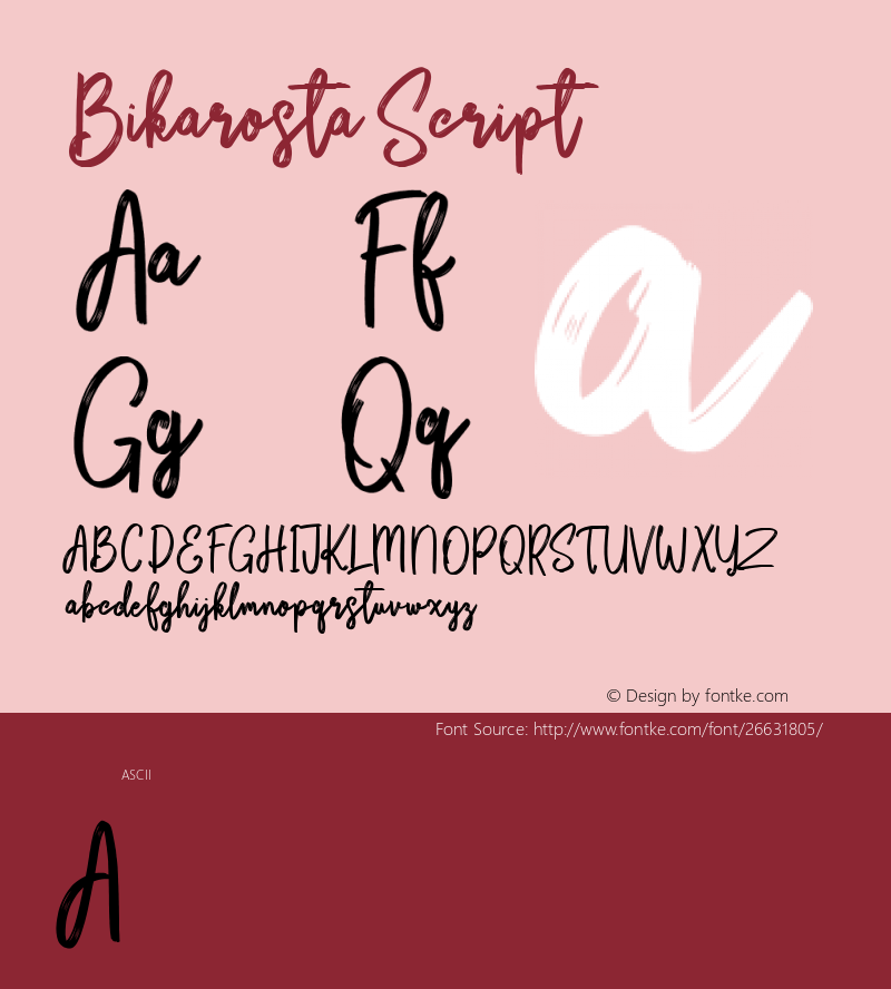 Bikarosta Script Version 1.000 Font Sample