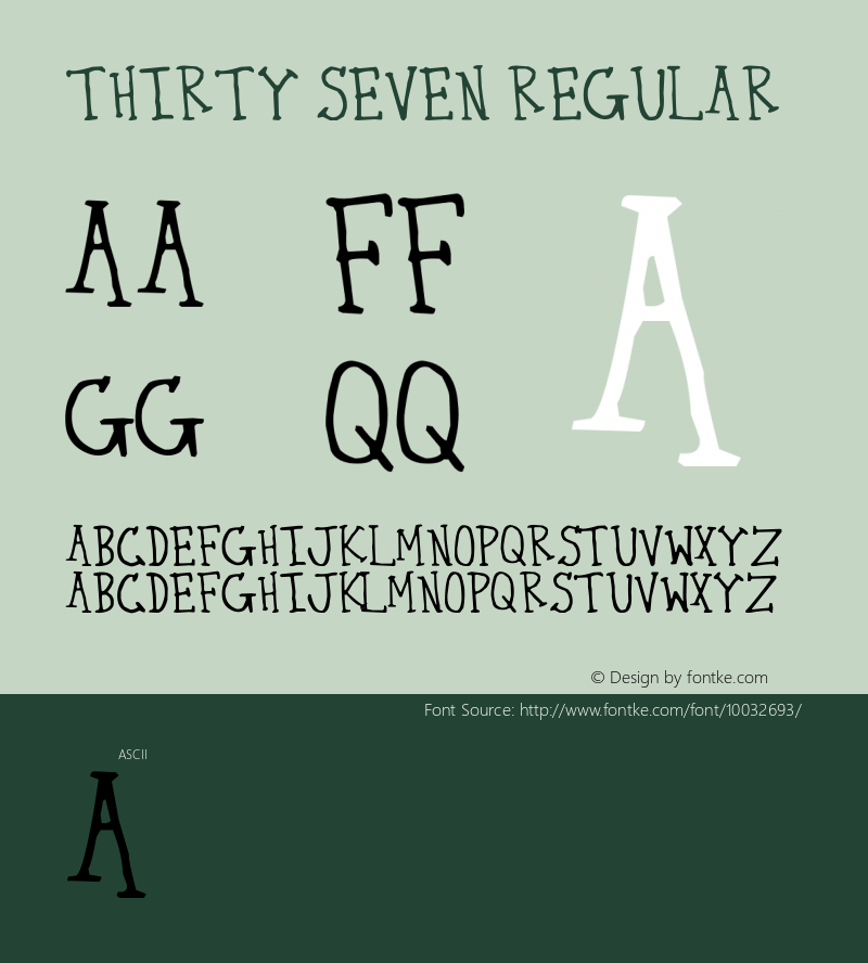 Thirty Seven Regular 37 Font Sample