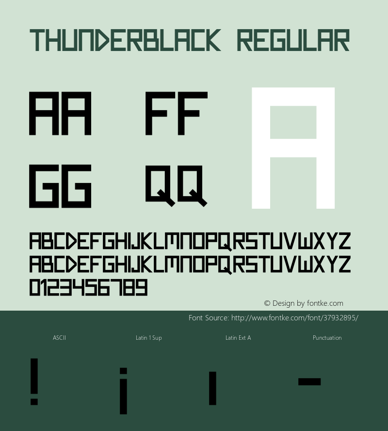 Thunderblack Version 001.000 Font Sample