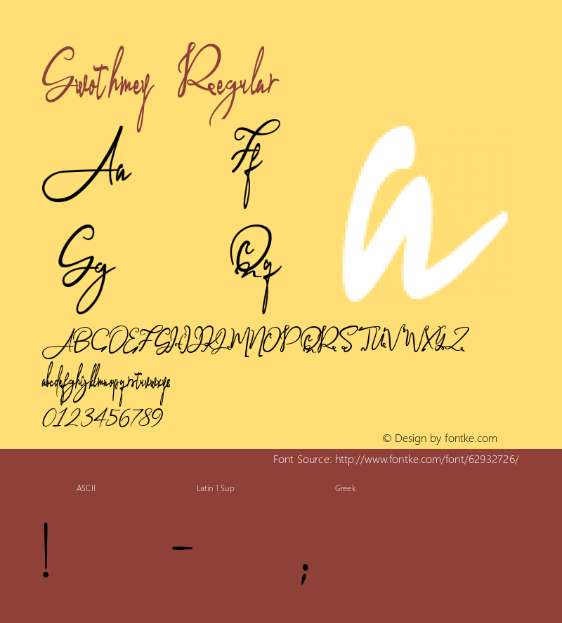Gwothmey Version 1.00;May 7, 2020;FontCreator 11.5.0.2430 64-bit Font Sample