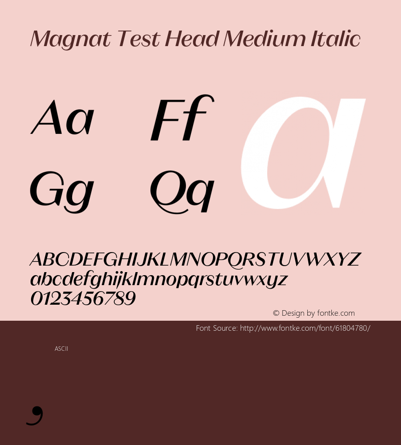 Magnat Test Head Medium Italic Version 1.000;PS 001.000;hotconv 1.0.88;makeotf.lib2.5.64775 Font Sample