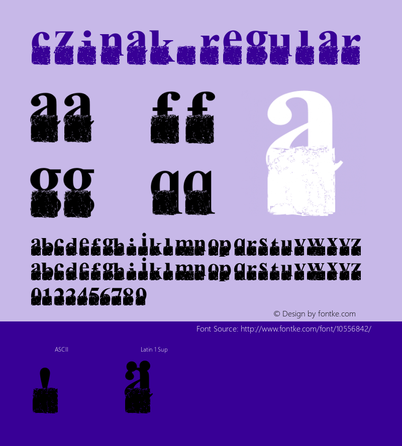 Czinak Regular Version 1.000 Font Sample