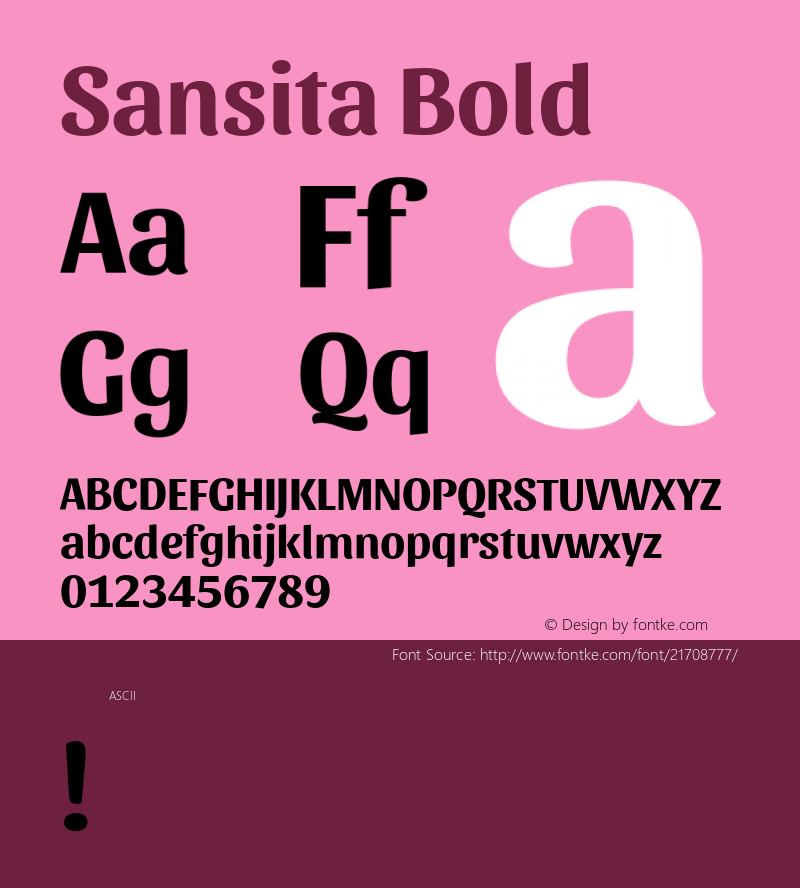 Sansita Version 1.0 Font Sample