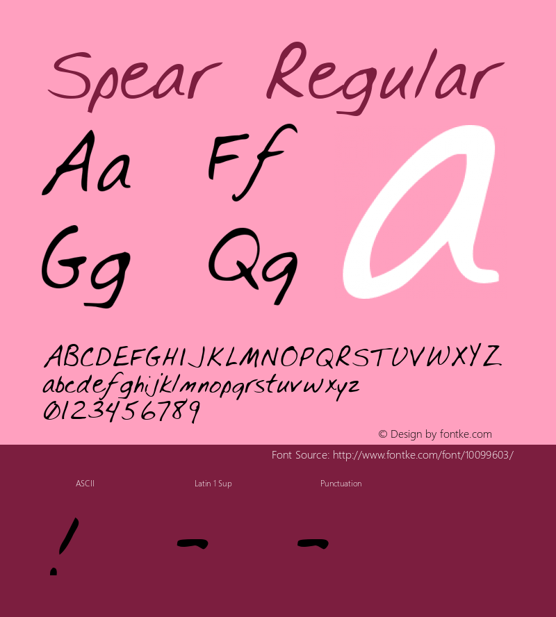 Spear Regular Altsys Metamorphosis:3/3/95 Font Sample