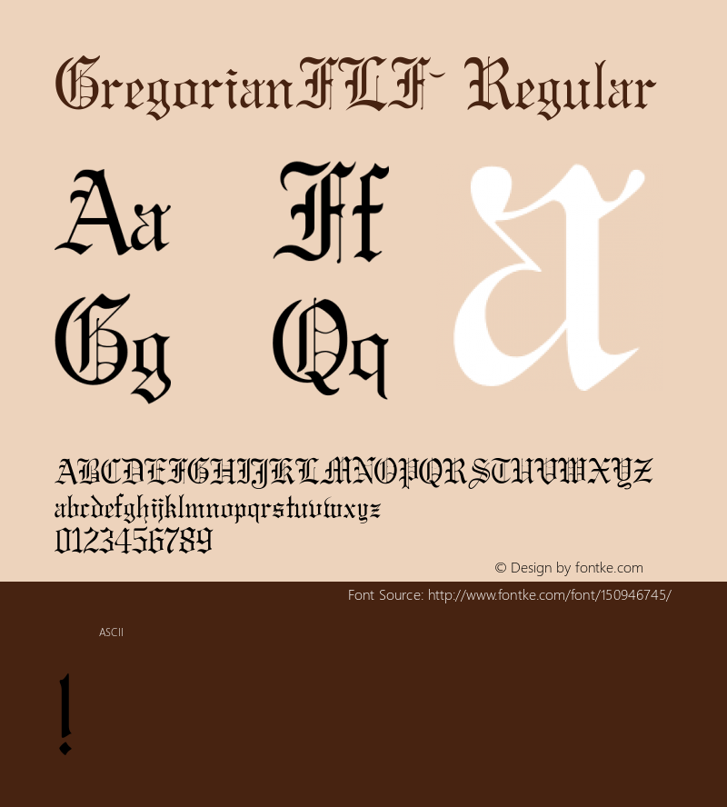 GregorianFLF 1.0 Font Sample