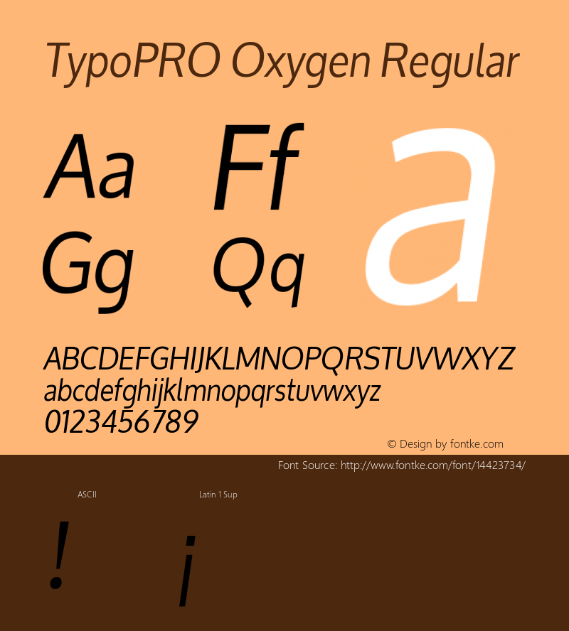 TypoPRO Oxygen Regular Version 1.000 Font Sample