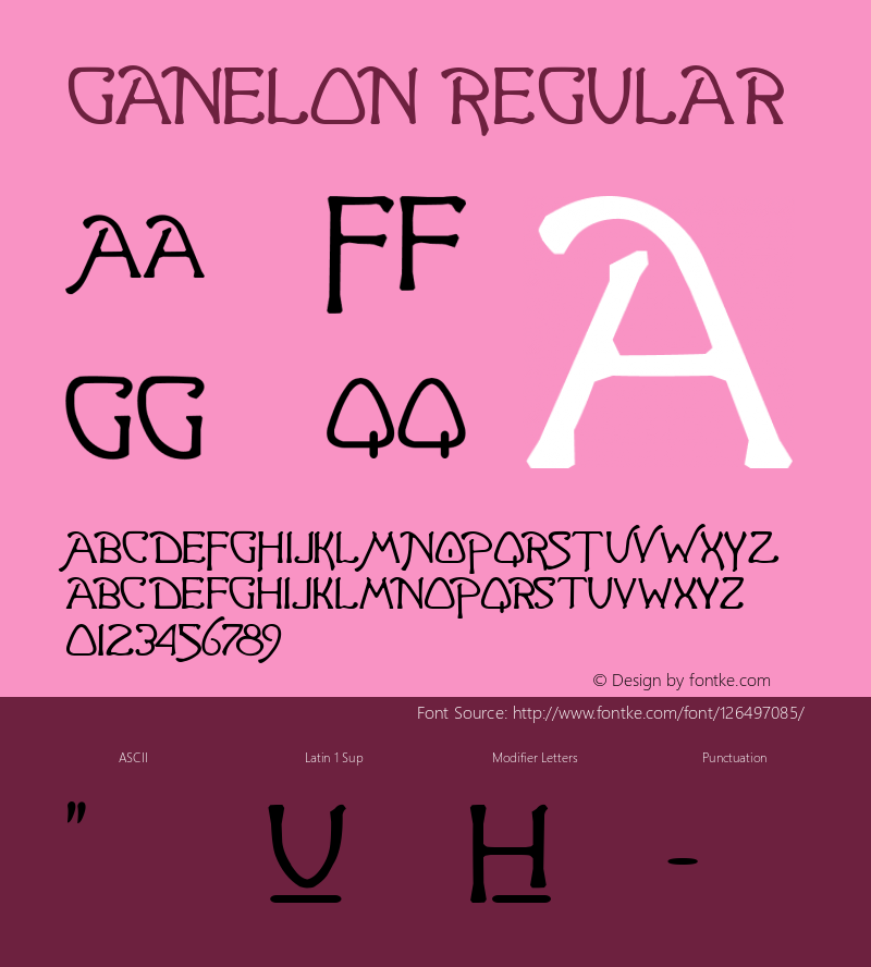 Ganelon Macromedia Fontographer 4.1.4 11/29/01 Font Sample