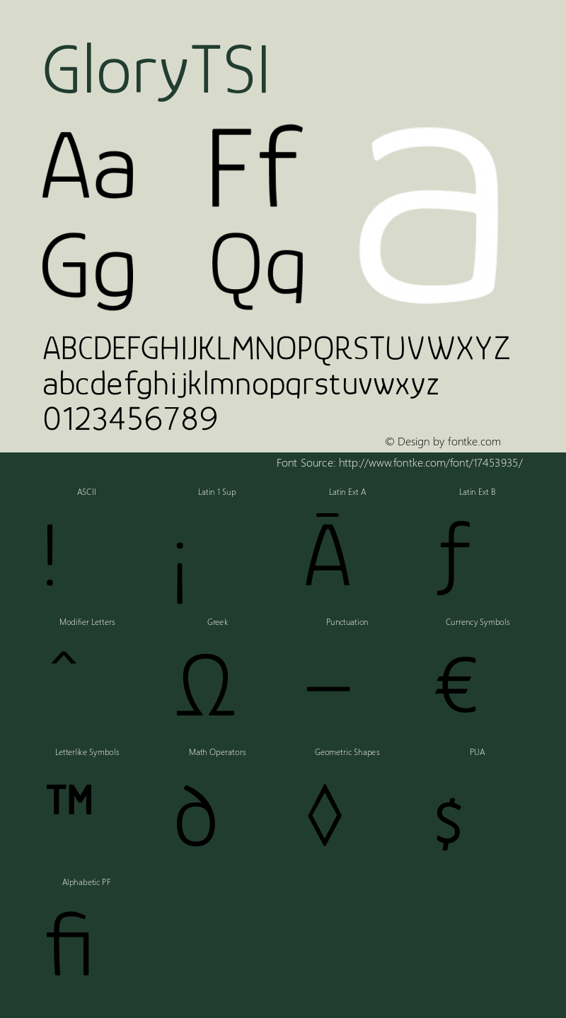 GloryTSI ☞ com.myfonts.easy.typesetit.glory.regular.wfkit2.version.4A6G Font Sample