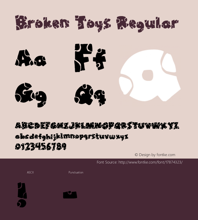 Broken Toys Regular 2 Font Sample