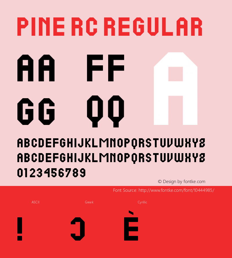 Pine RC Regular Version 1.0 Font Sample