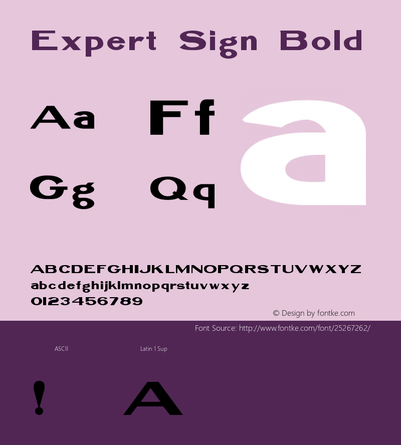 Expert Sign Bold Version 1.006;Fontself Maker 2.1.2 Font Sample