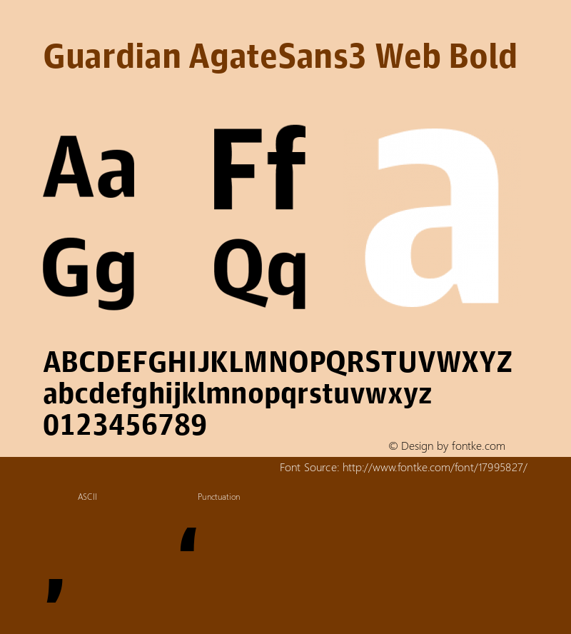 Guardian AgateSans3 Web Bold Version 001.002 2011 Font Sample