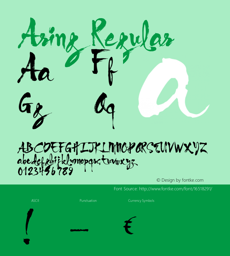 Aring Regular Version 1.00 May 9, 2016, initial release Font Sample