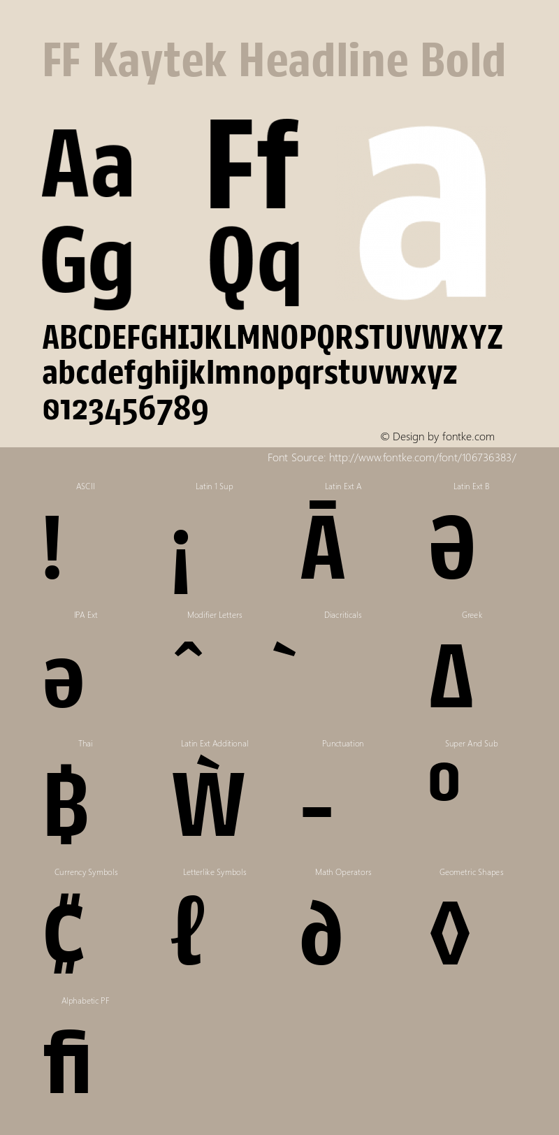 FF Kaytek Headline Bold 1.00 Font Sample