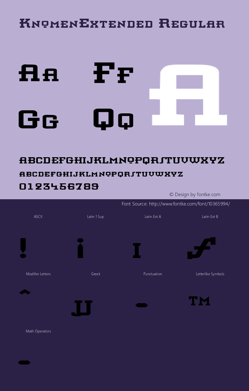 KnomenExtended Regular Rev. 003.000 Font Sample