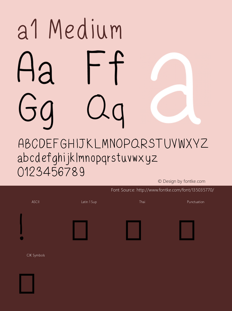 a1 Version 001.000 Font Sample