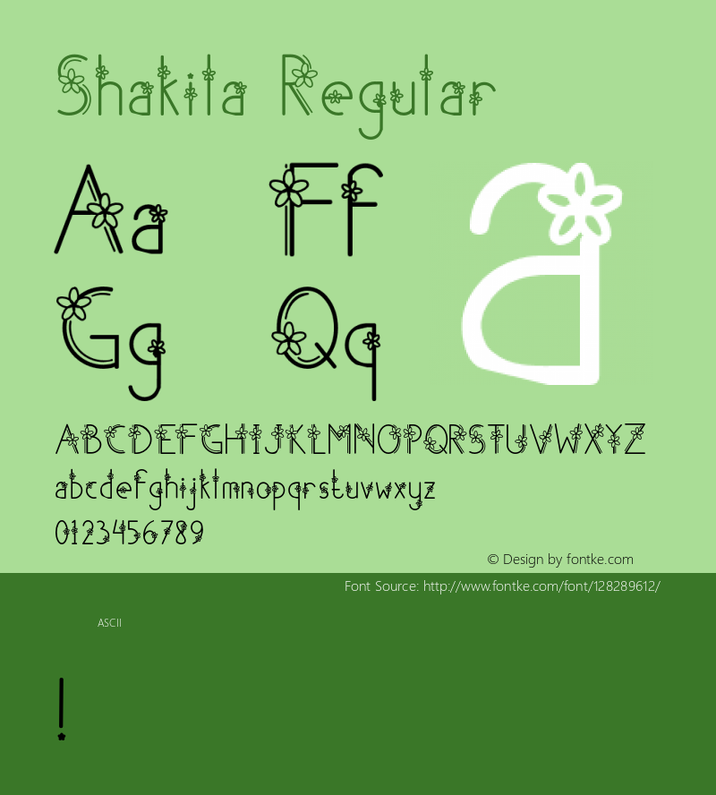 Shakila-Regular Version 1.000 Font Sample
