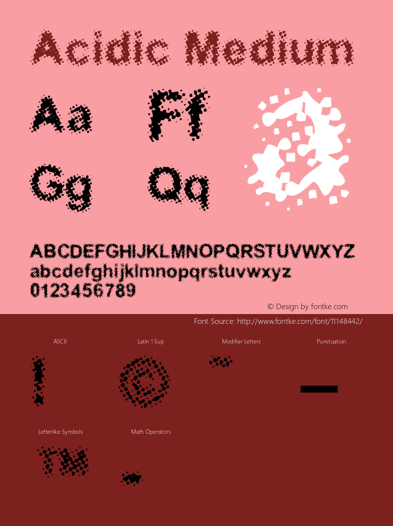 Acidic Medium Version 001.000 Font Sample