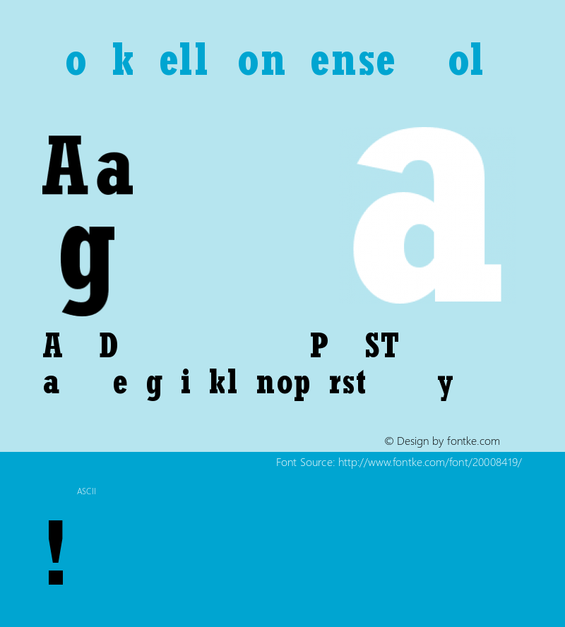 Rockwell Condensed Bold Version 1.0 Extracted by ASV http://www.buraks.com/asv Font Sample