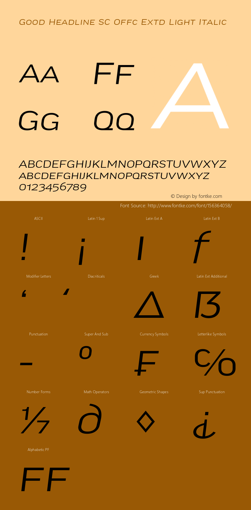 Good Head SC Offc Extd Light Italic Version 7.504; 2014; Build 1020 Font Sample