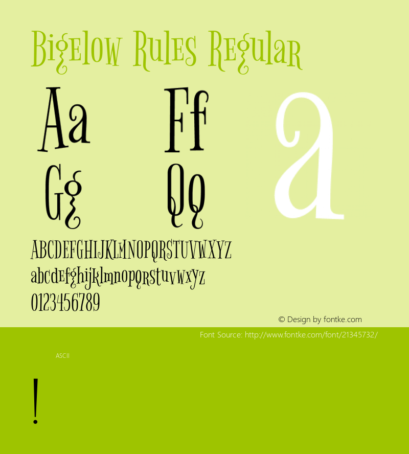 BigelowRules Version 1.0 Font Sample