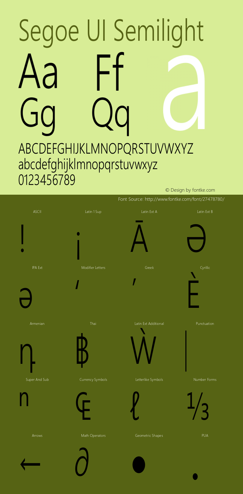 Segoe Boot Semilight Version 1.36 Font Sample