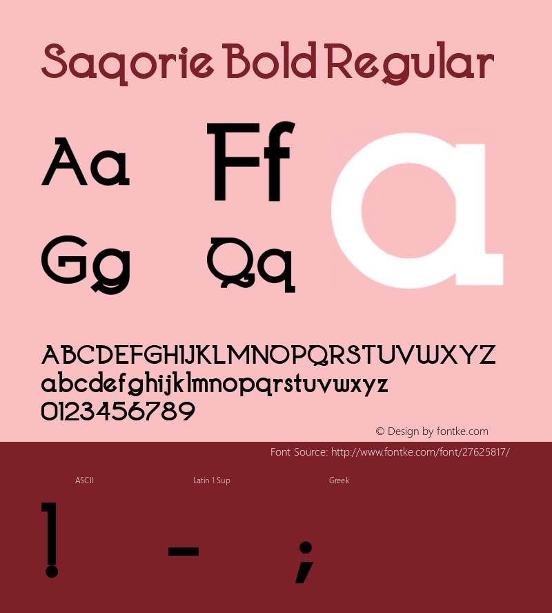 Saqorie Bold Version 1.00;November 15, 2018;FontCreator 11.5.0.2421 32-bit Font Sample