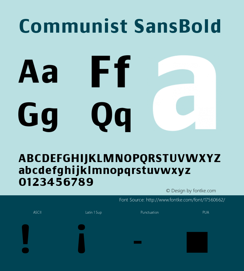 Communist SansBold Macromedia Fontographer 4.1.5 25‐07‐2001 Font Sample