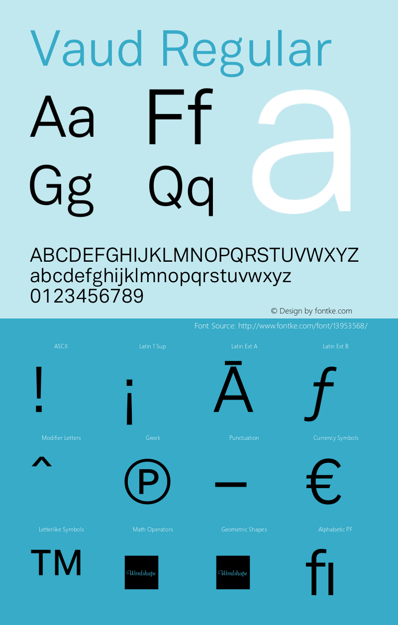 Vaud Regular Version 1.000;PS 001.000;hotconv 1.0.38 Font Sample