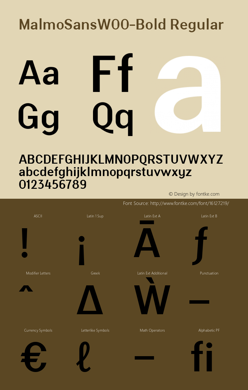 MalmoSansW00-Bold Regular Version 1.40 Font Sample