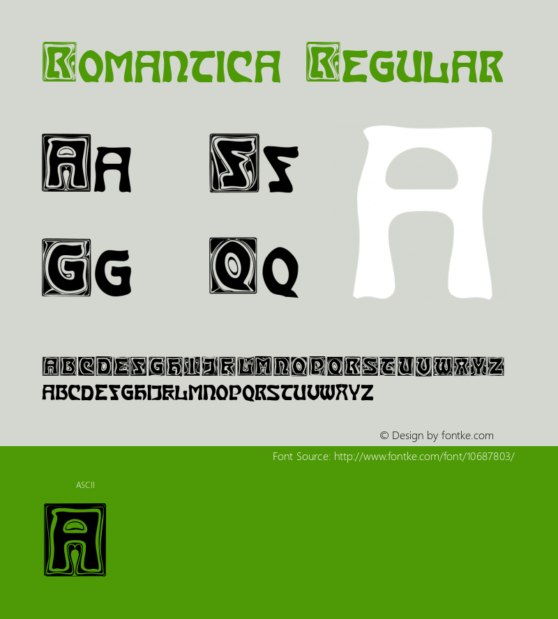 Romantica Regular Version 001.000 Font Sample