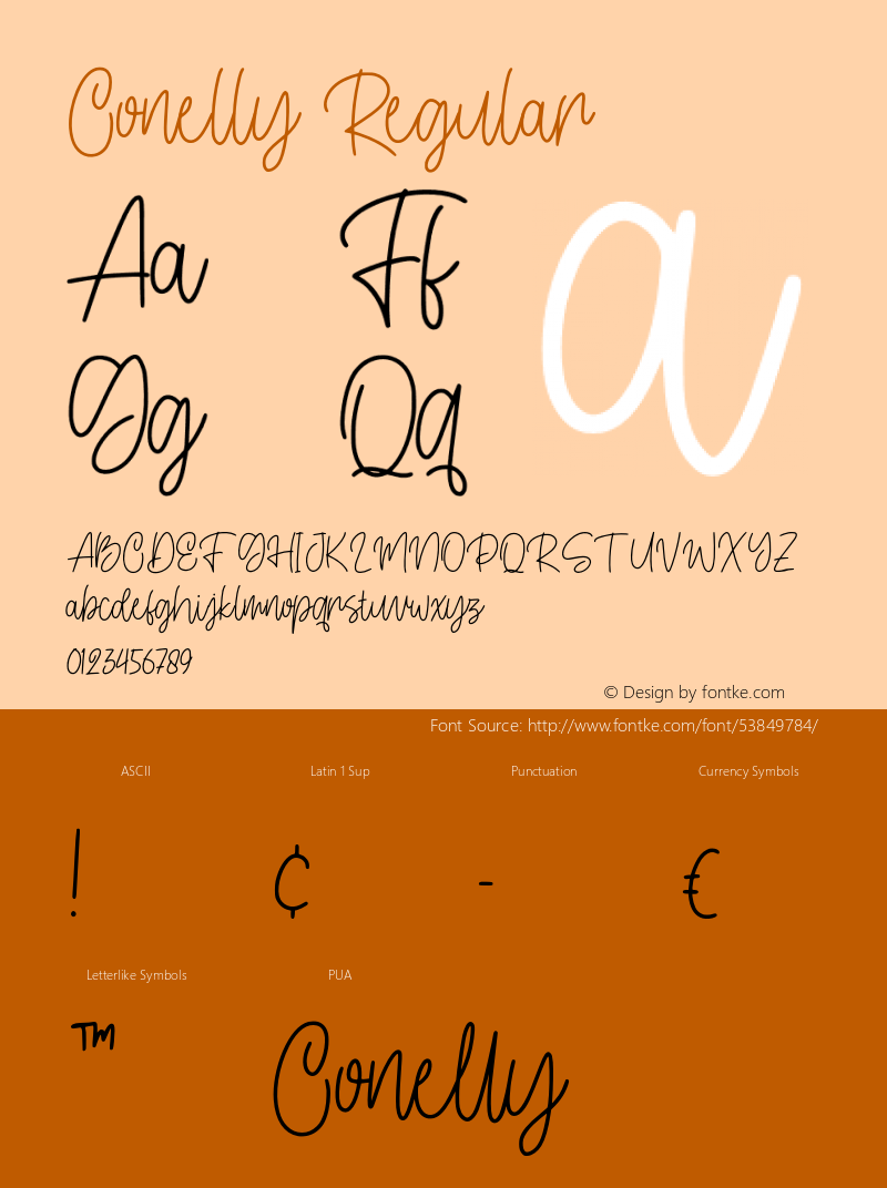 Conelly Version 1.000;PS 001.001;hotconv 1.0.56 Font Sample