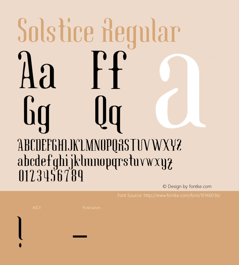 Solstice Regular Version 1.000 Font Sample
