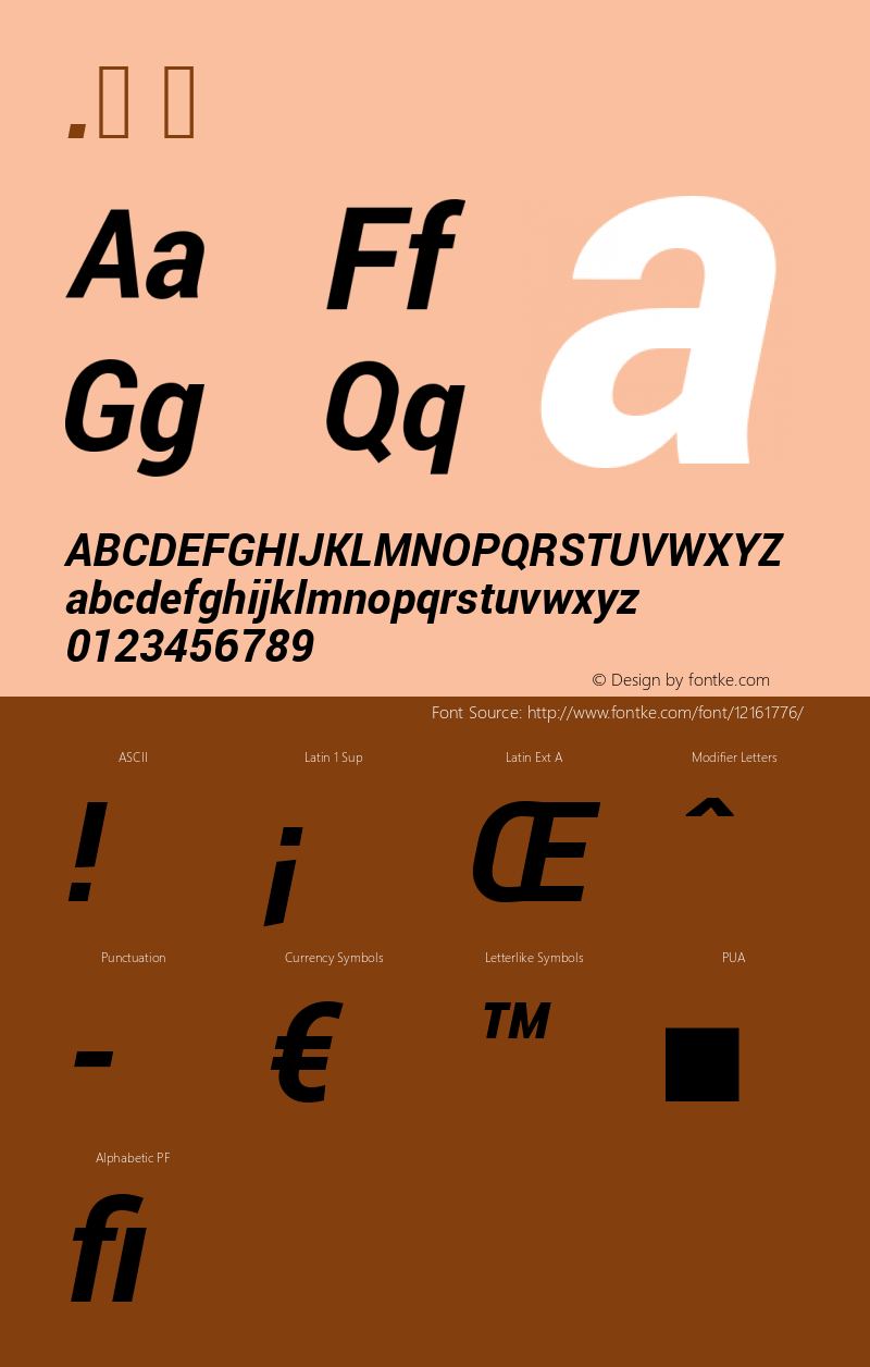 .  Version 1.100141; 2013 Font Sample