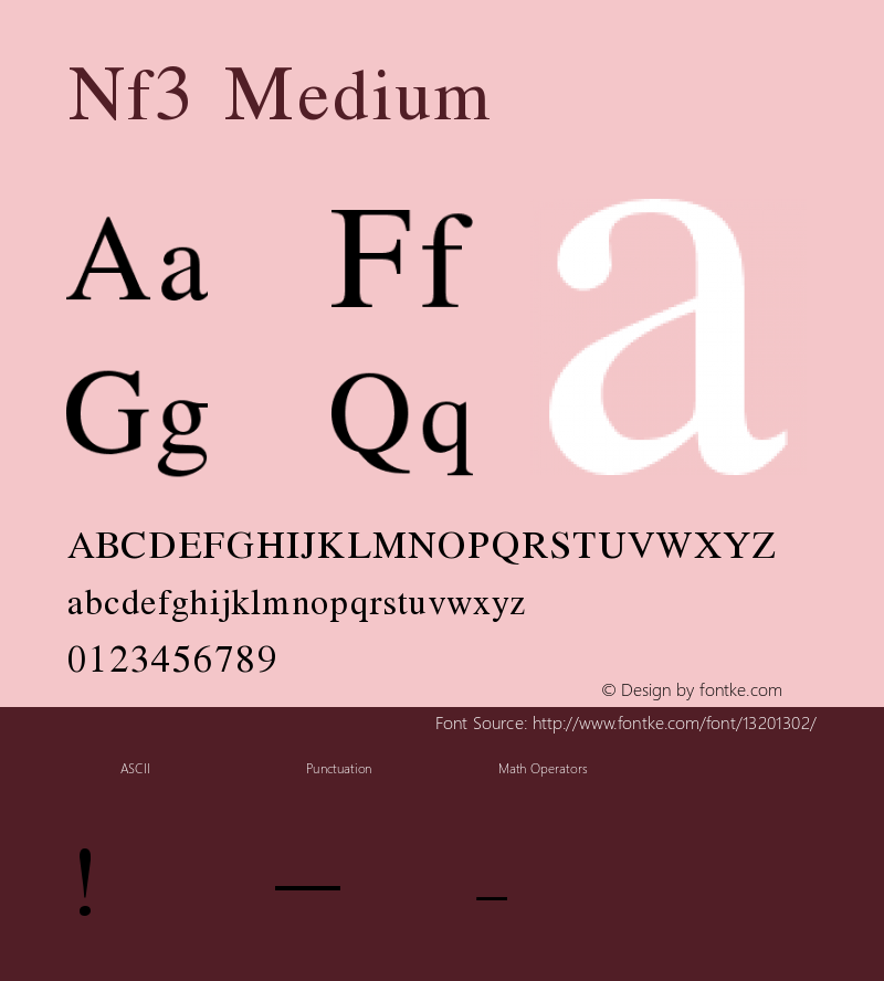 Nf3 Medium Version 001.000 Font Sample