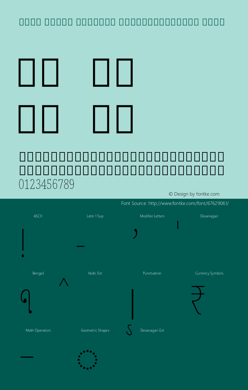 Noto Serif Bengali ExtraCondensed Thin Version 2.001 Font Sample